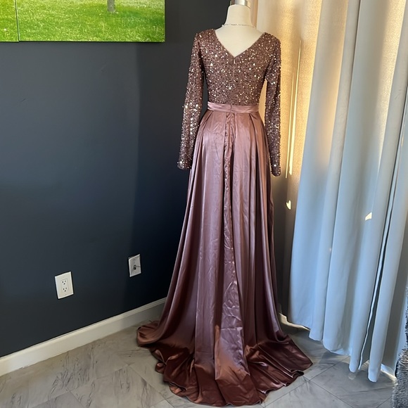 Elegant long dress Dusty  Rose Color Size 4 Small - Picture 6 of 12